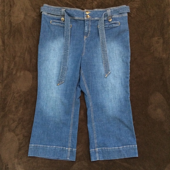 Pilcro And The Letterpress by Anthropologie High-Rise Cropped Flare Belt Jeans - Picture 1 of 6